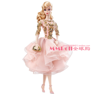 美国代购 芭比Barbie限量金标st鸡尾酒Blush Gold Cocktail Dress