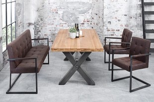 美式实木餐桌 loft复古做旧设计师北欧家具会议桌铁艺老松木餐桌