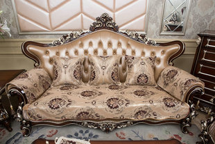 欧式沙发垫布艺 简约现代 皮沙发垫 防滑 四季 沙发套 深咖啡色