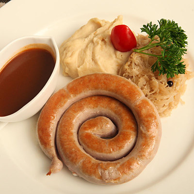 盘状猪肉煎香肠160g德国香肠火腿肠德国早餐肠香肠食品
