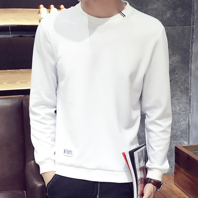秋季男士圆领时尚卫衣韩版套头薄款长袖上衣青少年学生运动T恤潮