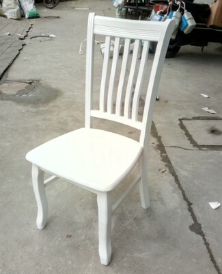 白色实木五梁餐椅/简约靠背椅/椅子/会议椅/木头椅子/餐凳