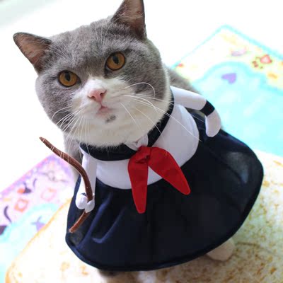petio高校女校服宠物变身装布偶加菲猫咪搞笑装英短猫衣服站立装