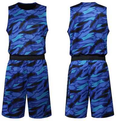 迷彩篮球服套装男定制篮球服新款单层双面迷彩篮球服训练服套装