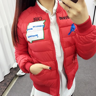韩版棉服女短款2016学生冬季外套棒球服羽绒棉衣无帽修身小棉袄女
