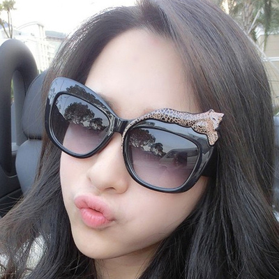 李小璐王菲同款豹子头太阳镜 新款时尚墨镜潮女明星同款太阳眼镜
