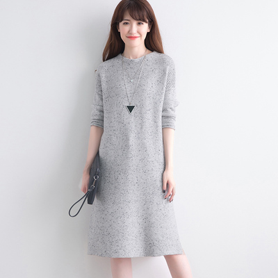 2016新款高端定制女装100%羊绒衫中长款宽松针织衫英伦彩点羊毛衫