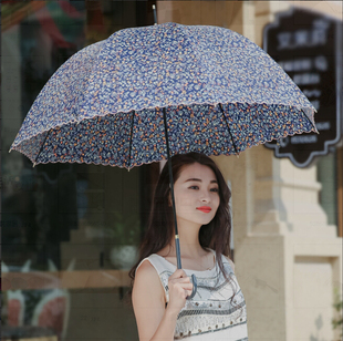 弯把拱形雨伞长柄小清新遮阳伞女复古文艺日系晴雨伞防晒