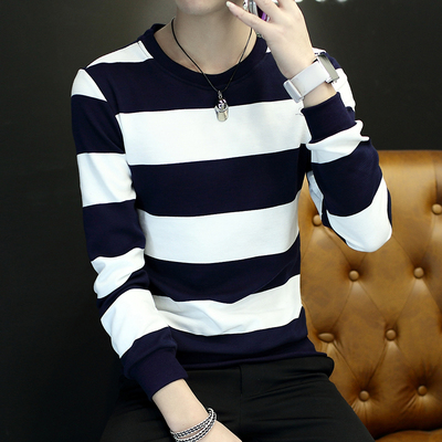 2016新款韩版秋季卫衣男士长袖T恤男修身秋装衣服青年圆领打底衫