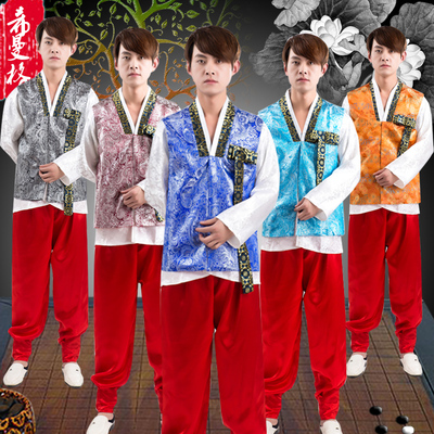 高档韩国传统舞蹈韩服男士表演服装大长今朝鲜族少数民族演出服装