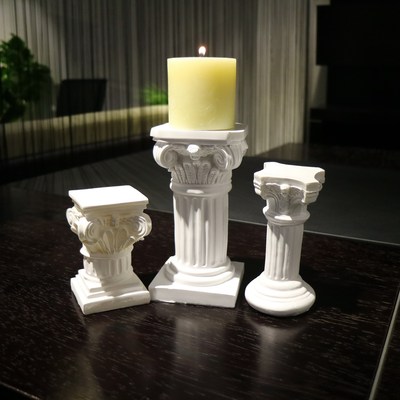 欧式浪漫烛光晚餐道具罗马柱蜡烛台供佛卧室装饰品摆件婚礼小饰品