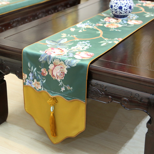明清中式刺绣古典桌旗桌布茶几布床旗柜旗桌垫长餐桌布布艺定制