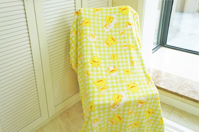 日系小黄鸭珊瑚绒毯床单空调毯 包邮