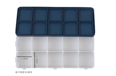 12格优质软盖调色盒橡胶盖调色格调色盘颜料盒水粉丙烯水彩盒配套