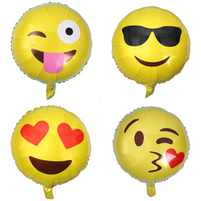 笑脸气球生日派对节日装饰场地布置铝膜气球 爱心表情铝膜气球