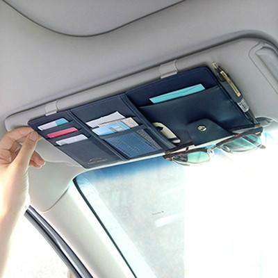 车用遮阳板收纳包多功能车载卡包票据汽车插卡夹