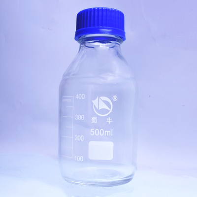 蜀牛试剂瓶 蓝盖中性料玻璃丝口试剂瓶螺纹口500ml 无色 厂家直销