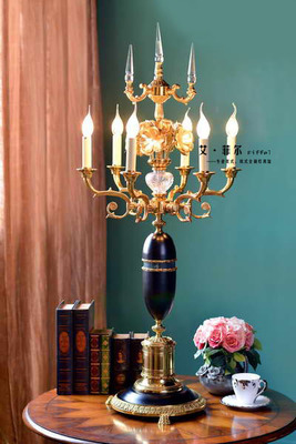 出口欧美 美式古典风格 法式浪漫艺术精美台灯 样板房烛台灯