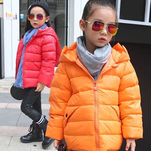 童装2016冬装新款韩版小怪兽修身短款羽绒服男女同款中小童外套潮