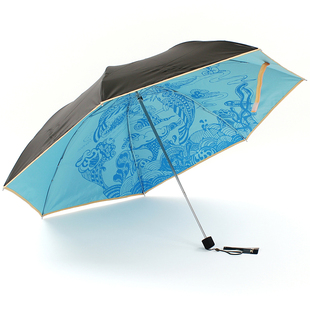 天堂伞遮阳伞折叠女晴雨伞两用铅笔伞超强防晒防紫外线黑胶太阳伞
