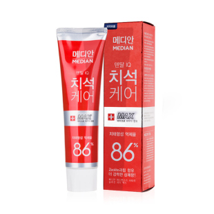 韩国进口爱茉莉牙膏Median麦迪安86%红色120ml 去渍美白 清新口气