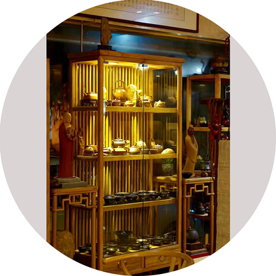 老榆木新中式珠宝玻璃展柜免漆木质展柜实木展示柜货架陈列柜展柜