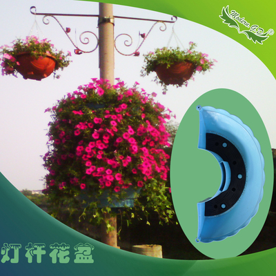 灯杆美化花盆 灯杆专用弧形花盆 弧形半圆花盆 立体绿化