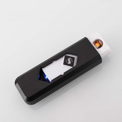 USB充电打火机个性男女电子点烟器创意防风超薄无声火机