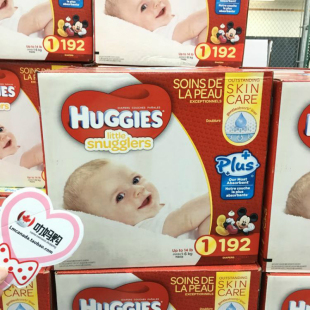 加拿大HUGGIES好奇婴儿干爽纸尿 尿不湿1号6kg 192片