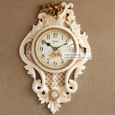 新款豪华欧式复古钟表客厅装饰挂钟创意摆钟个性静音石英钟墙壁钟