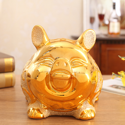 包邮存钱罐猪大号储蓄罐超大陶瓷金猪储钱罐创意可爱儿童生日礼物