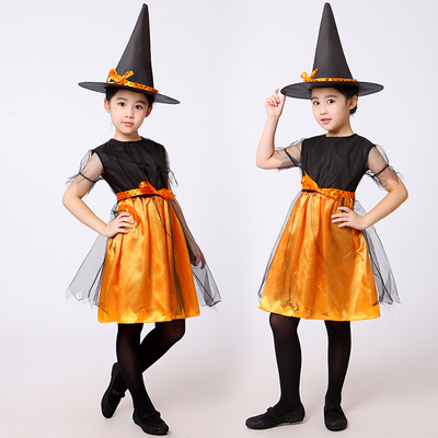 万圣节cosplay儿童巫婆角色扮演儿童女巫化妆舞会女童表演出服装