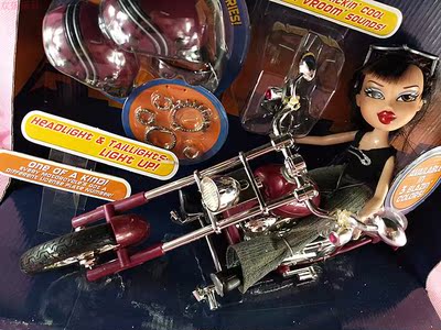 正版 MGA BRATZ贝兹娃娃 骑摩托车款长发芭比娃娃 玩具 散货