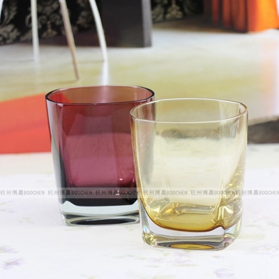 BOOCHEN酒店客房玻璃水杯手工琉璃玻璃水晶方形彩色漱口杯礼品杯