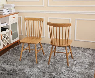北欧宜家实木餐桌椅组合现代简约家用长方形靠背休闲椅特价