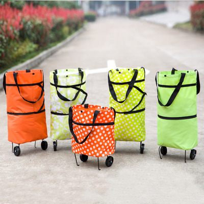 包邮可折叠拖轮包多功能收纳包拉杆购物袋便携买菜布袋老年购物车