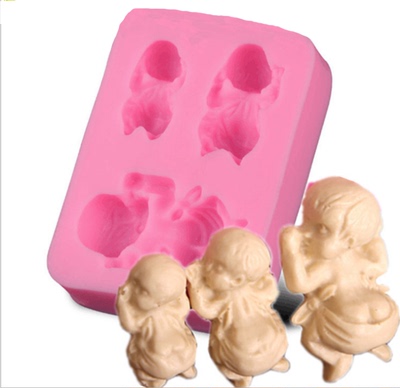 满38包邮babY婴儿造型手工皂模具3d立体硅胶翻糖模冲钻新款上市