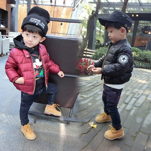 1韩版冬装男童加厚外套2-3-4-5-6-7岁小男孩短款棉衣宝宝羽绒棉服