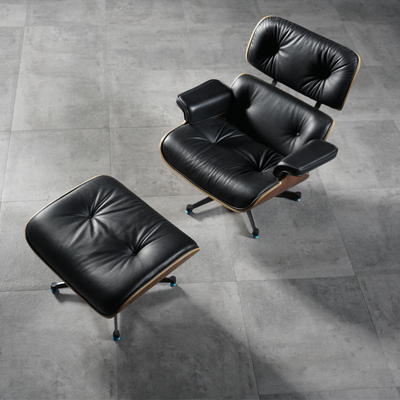 客厅休闲伊姆斯躺椅现代简约北欧真皮设计师椅家用单人沙发椅