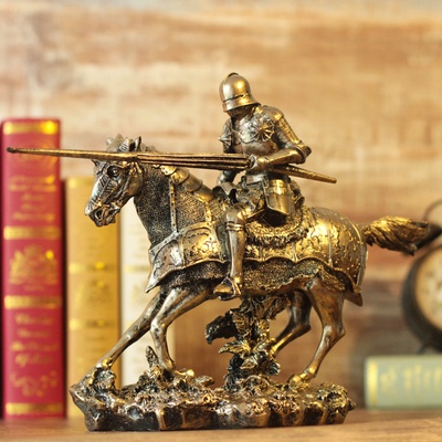 欧式中世纪罗马斯巴达盔甲武士铁艺模型酒柜工艺装饰品复古摆件