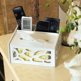 创意欧式纸巾盒 餐桌家用餐巾纸抽盒 多功能遥控手机抽纸盒收纳盒
