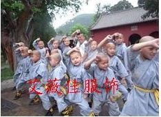 和尚衣服装小和尚演出服少林武僧团体表演服装儿童演出服和尚服