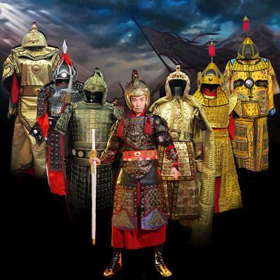 古代盔甲古装三国盔甲可穿景区摄影cos表演服装将军皇帝铠甲包邮