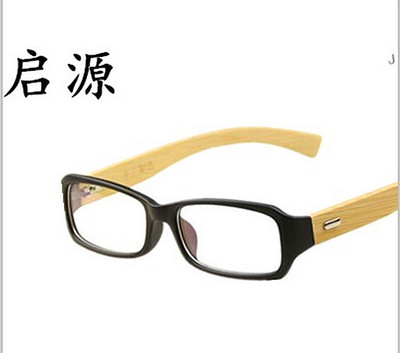 时尚小框复古仿木纹平光镜男女木质竹子镜腿 黑框平光镜 眼镜框架