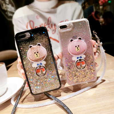 夏天熊i7苹果6puls手机壳6splus女款六韩国新款潮牌sp流沙iphone7