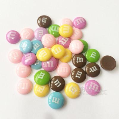 M豆糖果彩色巧克力豆 树脂 奶油手机壳DIY材料 糖豆 食玩小配件