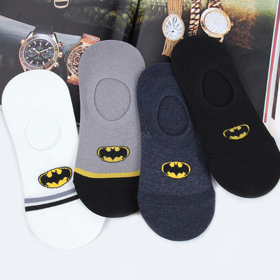 韩国进口袜子 春夏款个性卡通船袜 新款蝙蝠侠男袜浅口棉袜