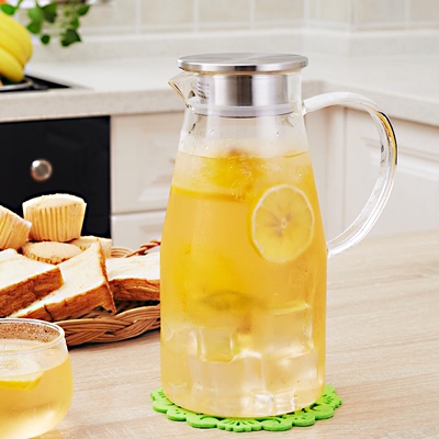 家用耐热加厚玻璃冷水壶大容量玻璃茶壶果汁壶防爆大号凉水壶水杯