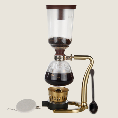 新款虹吸式咖啡壶 咖啡机 哈里欧虹吸壶 咖啡套装TCA-3 新款金色