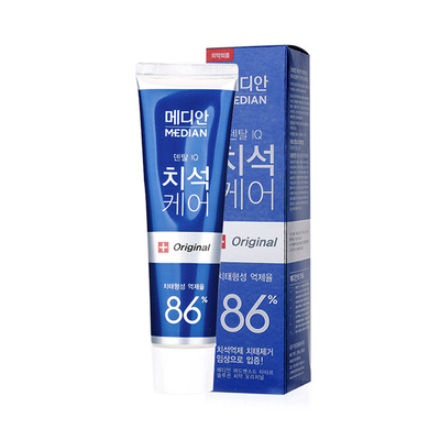 韩国进口爱茉莉牙膏Median麦迪安86%蓝色120ml 去牙结石 美白去渍